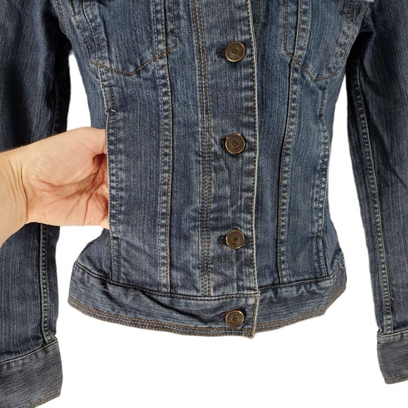 Eddie Bauer Jean Jacket XS Womens Medium Blue Wash Pockets - Picture 9 of 12